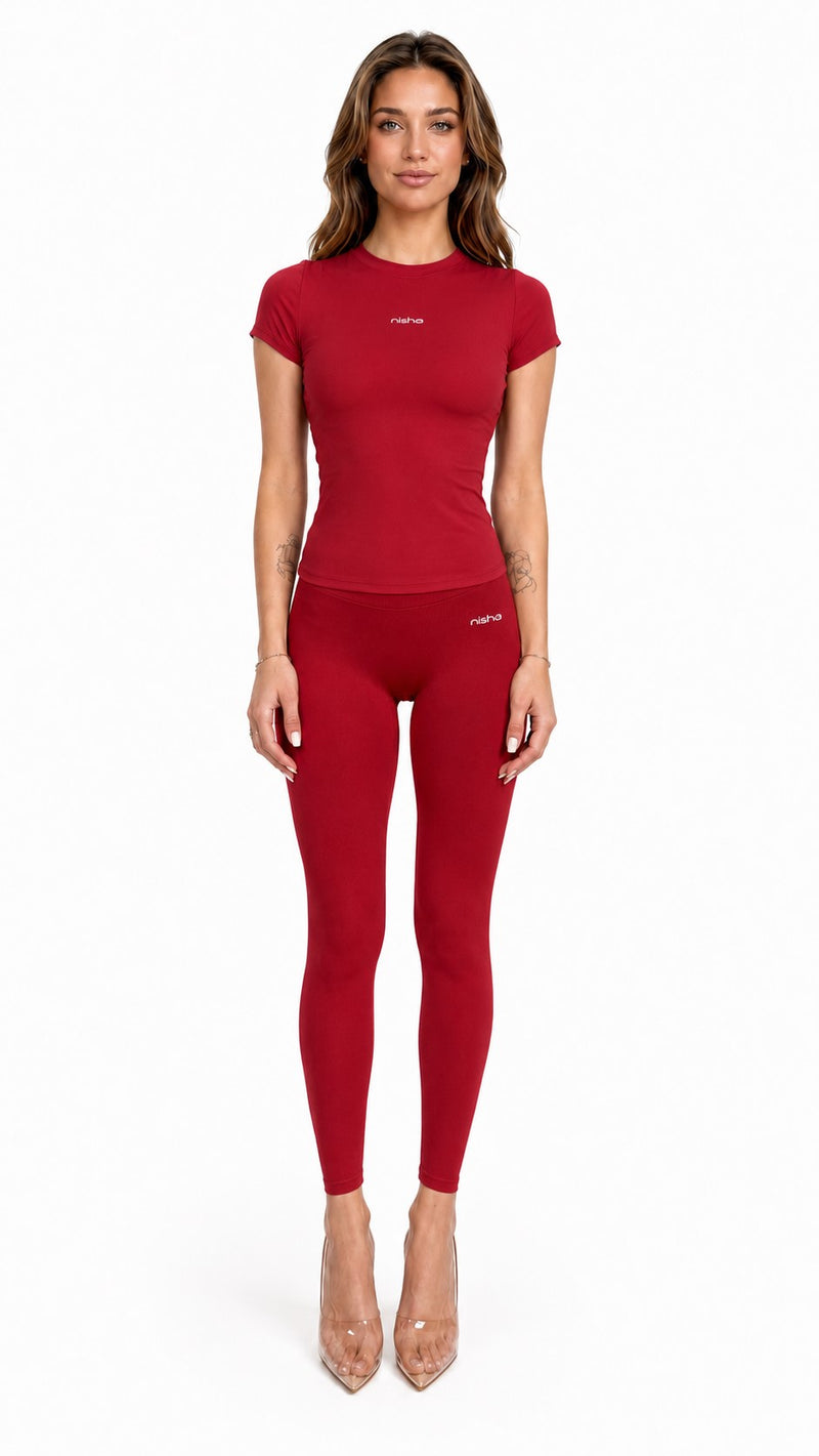 Premium Push-Up Leggings - Red