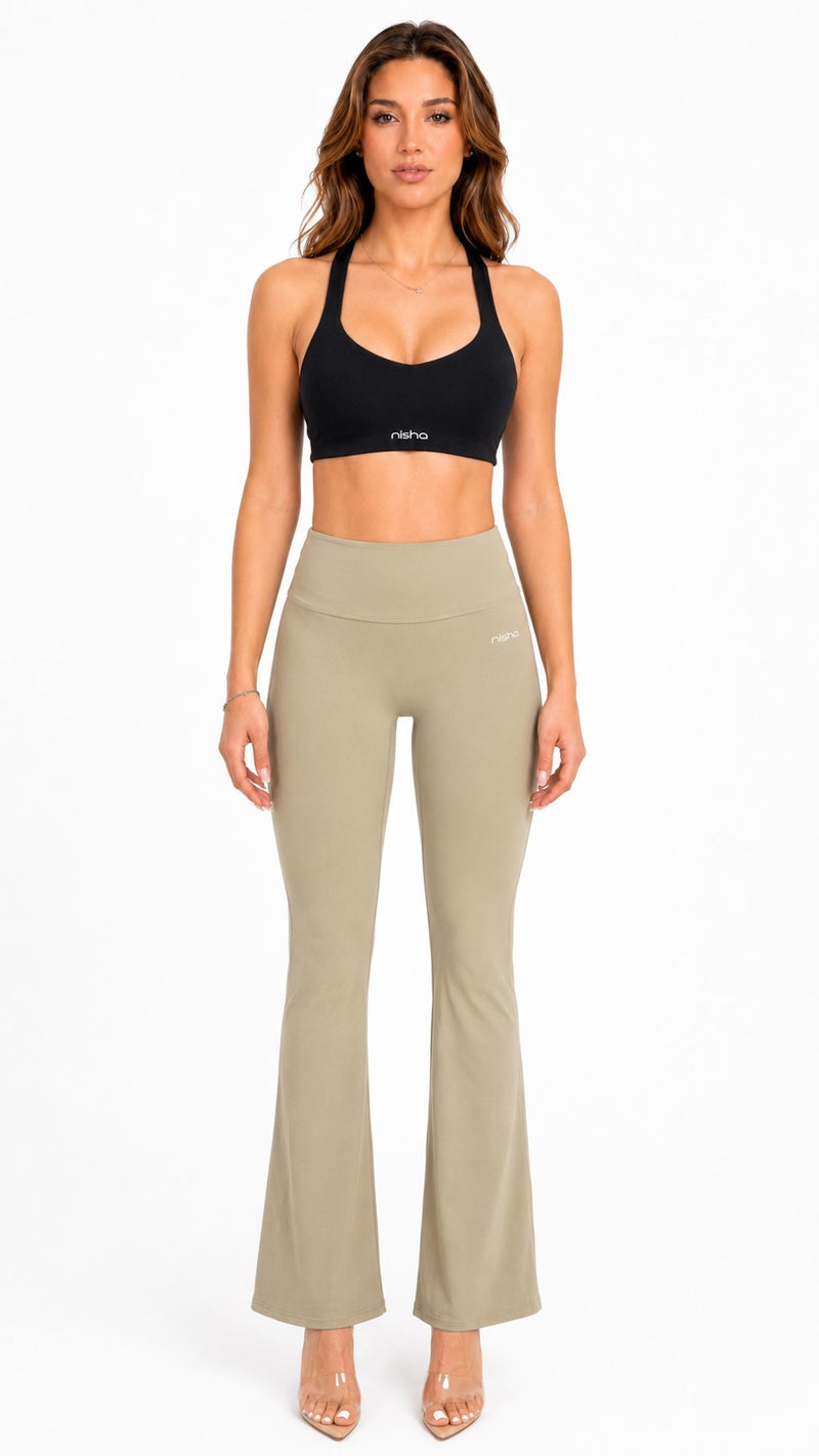 Push-Up Flared Legging - Beige